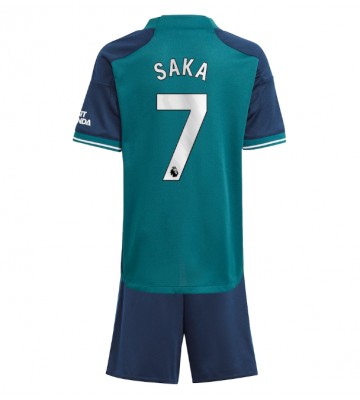 Arsenal Bukayo Saka #7 Replica Third Stadium Kit for Kids 2023-24 Short Sleeve (+ pants)